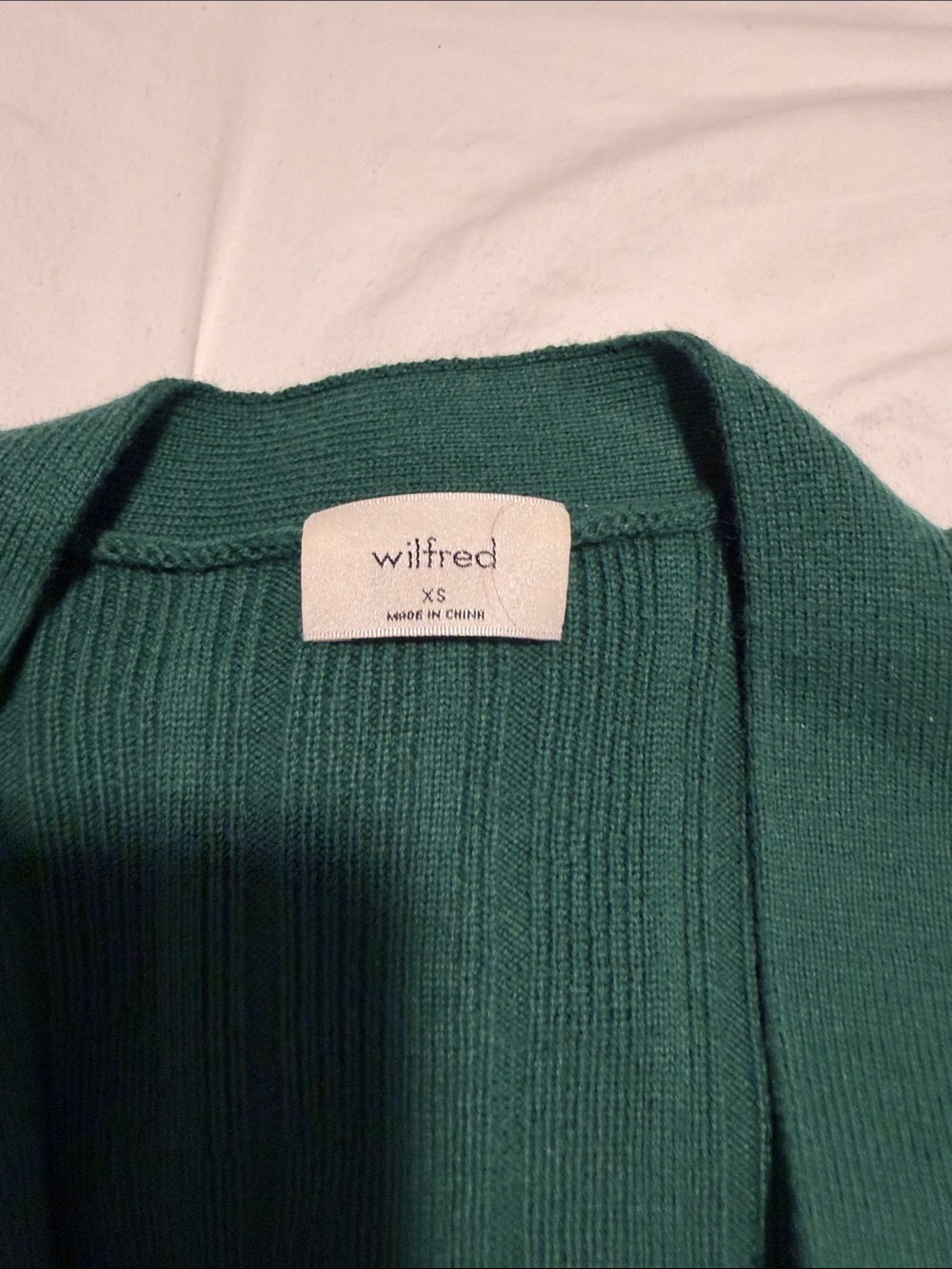 Wilfred Teal Ribbed Cropped Button Cardigan - Picture 2 of 3